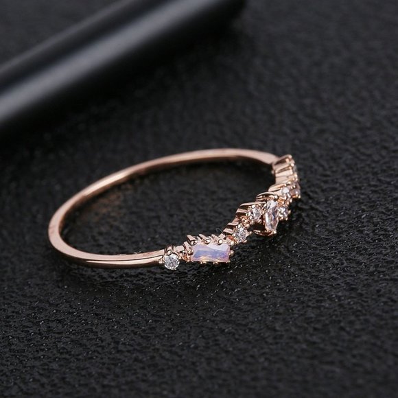 NEW Diamond Geometric Rose Gold Ring - Picture 3 of 7